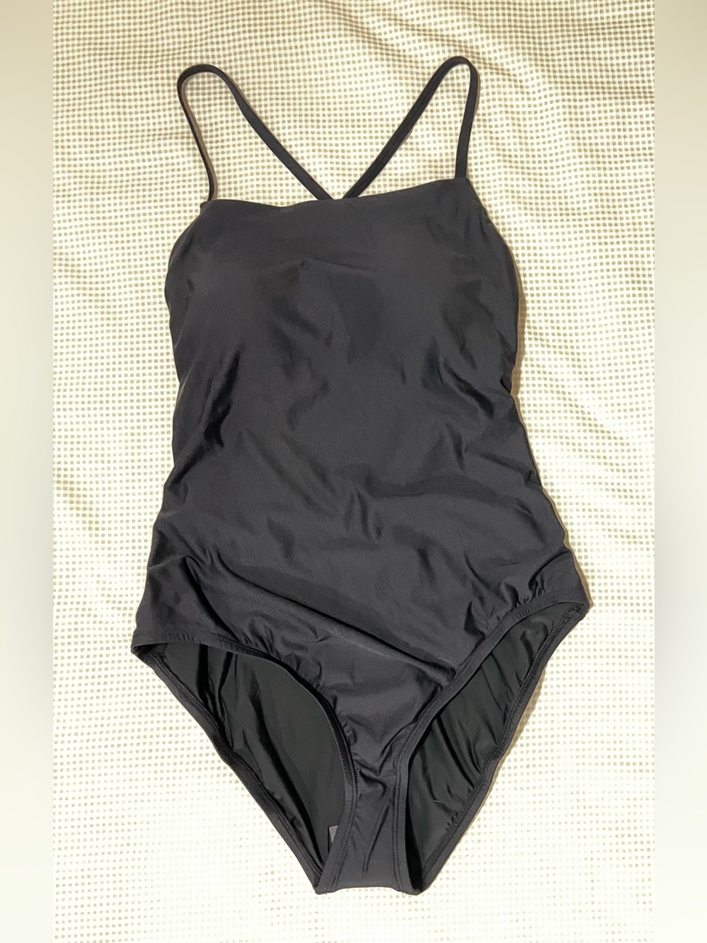 Anthropologie Black One-Piece Swimsuit with Criss Cross  Straps at Back